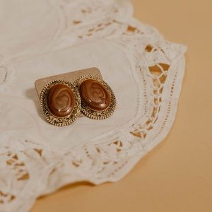 Vintage Victorian gold stud earrings